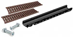 Комплект: Лоток Европартнер 60 мм с пластиковыми решетками коричневыми Ромбы 1 метр 0